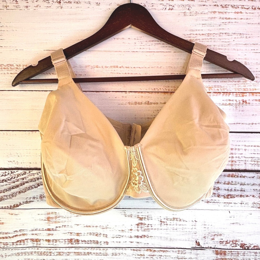 Vanity Fair Bra 38DDD Tan Nylon Spandex Beauty Back Underwire Full Figure 76080